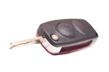 New car key isolated on white