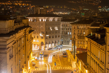 night in Trieste - obrazy, fototapety, plakaty