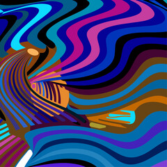 Wavy colored lines, intertwined and smooth.