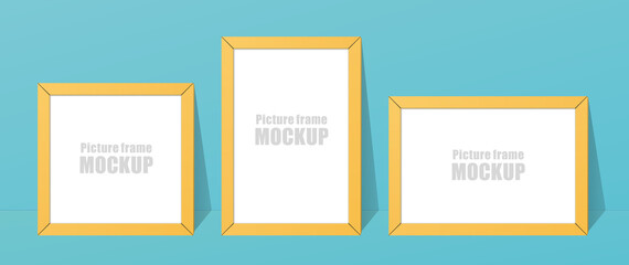 Picture frame mockup, blank frame for design, 額縁もしくは写真立てのモックアップ