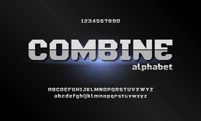 Digital modern alphabet fonts. abstract typography technology electronic, sport, music, future creative font