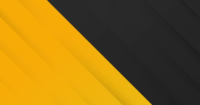 Elegant grey yellow seamless looped background. Diagonal dark stripes animation. Digital minimal geometric 3d buttle BG. Technology amazing lines. Design template. Animated soft pattern. Sport banner