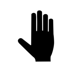 black silhouette human hand icon vector illustration.hand symbol isolated on white background