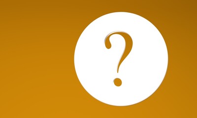 3D question mark icon on orange background
