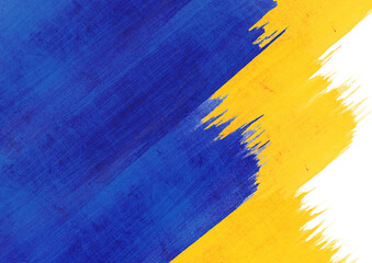 ウクライナの国旗（水彩）