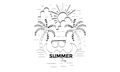 Summer Time. Summer design for print or use as poster, card, flyer or T Shirt