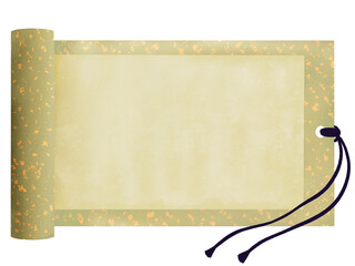 見開きの和風の巻物素材