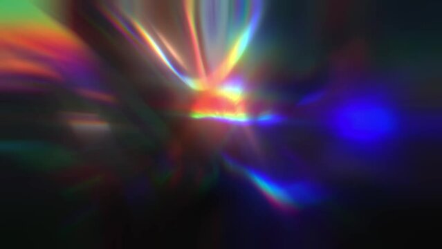 A light beam through a prism. Rainbow holographic rays. Abstract background