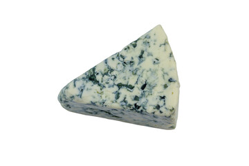 Blue cheese with mold isolated on white background