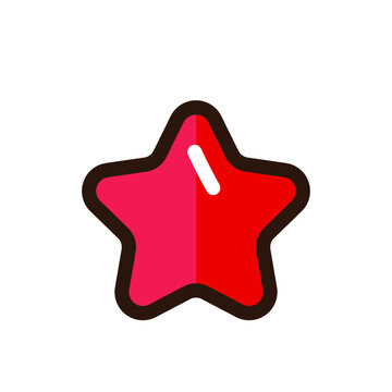 simple red star icon with flat design concept