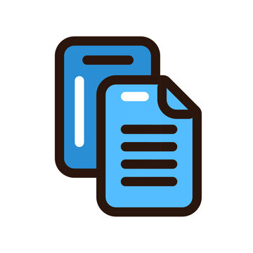 paper document icon isolated on white