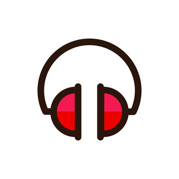 simple headset icon isolated on white