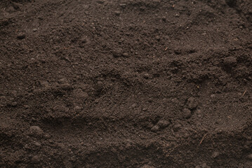 Black land for plant background. Top view.