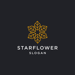 Star flower logo icon flat design template 