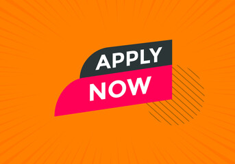 Apply now button. Apply now template for website. Apply now icon flat style
