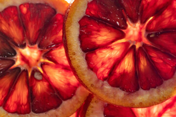 red orange pulp close up