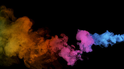 Abstract Atmospheric Colored Smoke, Close-up.