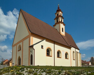 Fototapeta na wymiar Church in village Sevetin,South Bohemian,Czech Republic,Europe,Central Europe 