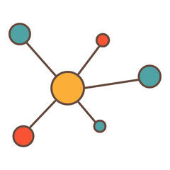 Computer technology communication flat vector icons for social media marketing business and technologies