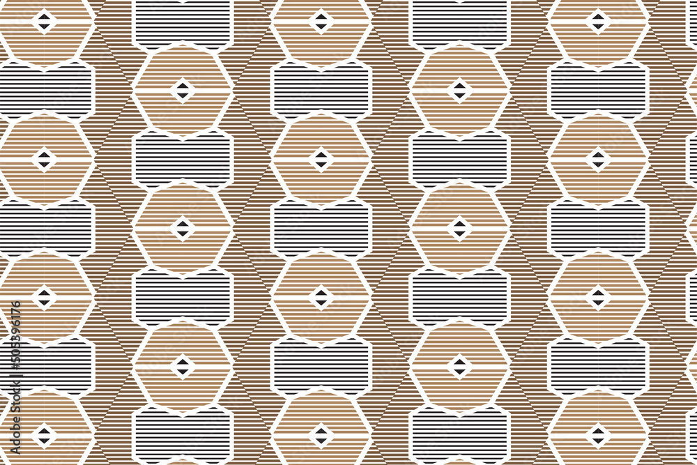 Poster abstract horizontal line pattern design template. polygonal shape using combination of brown, white 