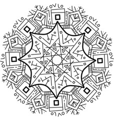 Fototapeta premium Mandala pattern ornament hand drawing illustration symmetrical meditation art