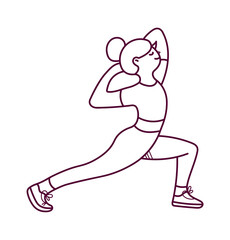 Exercising sport woman. Healthy Lifestyle. Vector illustration