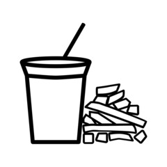 Black line icon for Snacks and Cold Drink