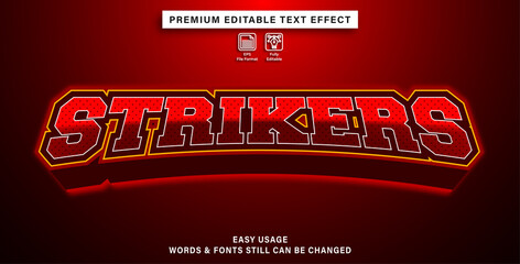 editable text effect strikers - obrazy, fototapety, plakaty