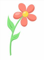 Isolated colored vector illustration with no line of flower, spring, summer, Easter theme.