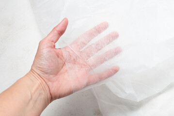 White non-woven fabric plant covers, freeze protection for garden
