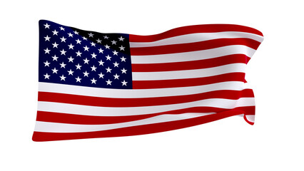 Usa flag on white background, 3d rendering