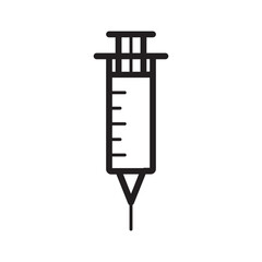 Black line icon for Syringe