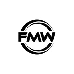 FMW letter logo design with white background in illustrator, vector logo modern alphabet font overlap style. calligraphy designs for logo, Poster, Invitation, etc.