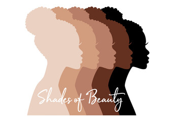Black women, beauty, fashion, portrait, skin colors, women of color, vector - 505406182