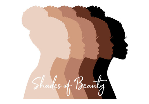Black women, beauty, fashion, portrait, skin colors, women of color, vector