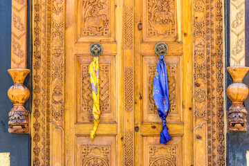 Entrance door to te Likir Monastery in Leh, Ladakh