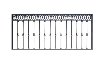 Steel fence with cast elements