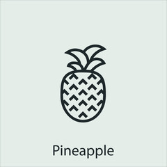 pineapple icon vector icon.Editable stroke.linear style sign for use web design and mobile apps,logo.Symbol illustration.Pixel vector graphics - Vector