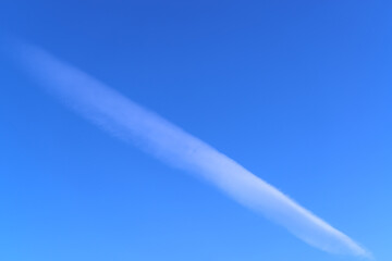 Blue sky with white cloud. Copy space.	