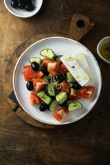 Traditional homemade Greek salad with Feta cheese