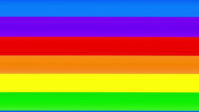 Rainbow Gay Flag Animation on white background.