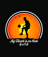 talk with your feet play with your heart soccer t-shirt design