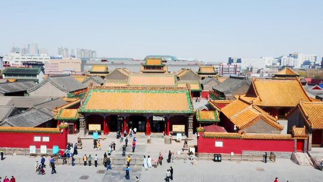 aerial view of qing palace in shenyang

