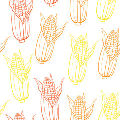 Seamless pattern with corn.