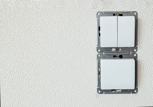 Close-up, light switch, installation, repair, copy-paste, white background