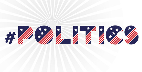 Hashtag midterm election banner on white background. 2022 political campaign for flyer, post, print, stiker template design Patriotic motivational message quotes Politics Vector illustration.