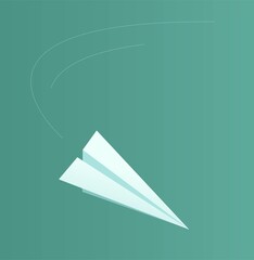 Paper airplane, vector illustration, flight