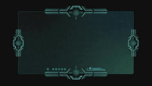 animated green screen in a futuristic style, for a spaceship, weapon in a game or movie with alpha channel