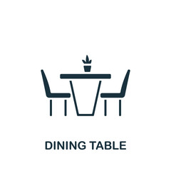 Dining Table icon. Monochrome simple Interior Furniture icon for templates, web design and infographics