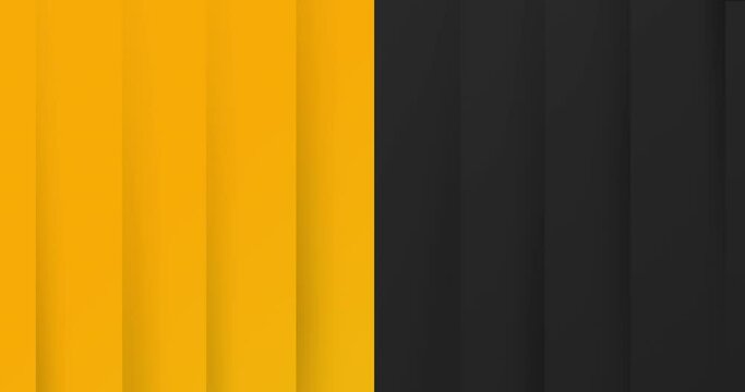 Elegant grey yellow seamless looped background. Straight dark stripes animation. Digital minimal geometric 3d buttle BG. Technology amazing lines. Design template. Animated soft pattern. Sport banner